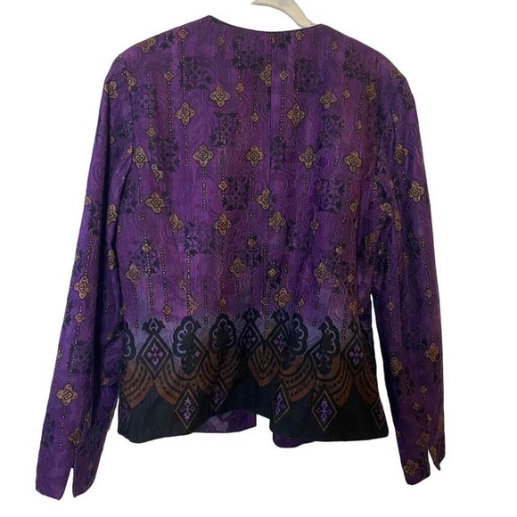 Coldwater‎ Creek Jacket Women's Size 10 Purple art boho - Picture 8 of 8